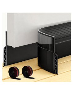 Barrera para Corrientes de Aire LONGEAS 2 Piezas 99 cm Negro