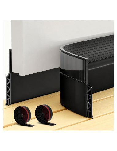 Barrera para Corrientes de Aire LONGEAS 2 Piezas 99 cm Negro