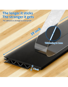 Barrera para Corrientes de Aire LONGEAS 2 Piezas 99 cm Negro 2