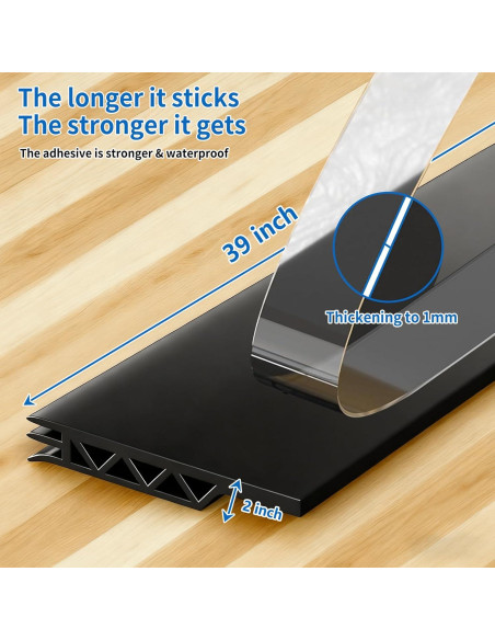 Barrera para Corrientes de Aire LONGEAS 2 Piezas 99 cm Negro