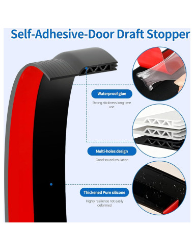 Barrera para Corrientes de Aire LONGEAS 2 Piezas 99 cm Negro