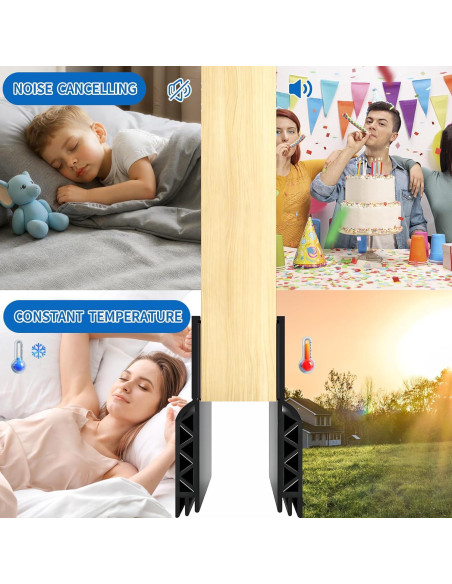 Barrera para Corrientes de Aire LONGEAS 2 Piezas 99 cm Negro