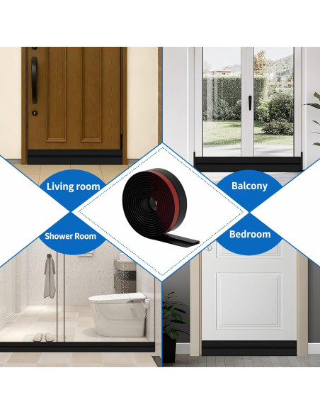 Barrera para Corrientes de Aire LONGEAS 2 Piezas 99 cm Negro