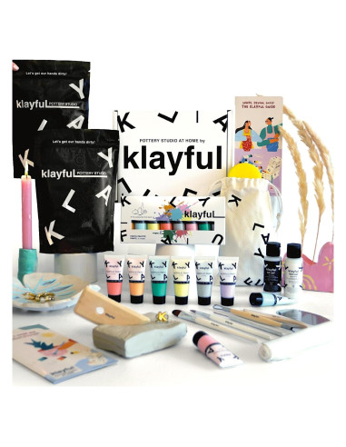 Kit de Cerámica KLAYFUL 3kg Arcilla Secada al Aire con Herramientas