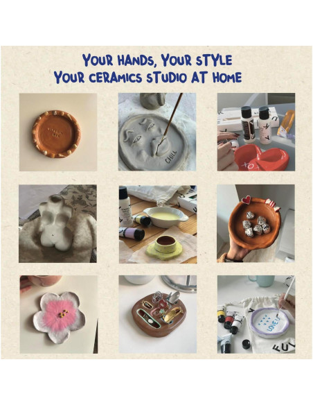Kit de Cerámica KLAYFUL 3kg Arcilla Secada al Aire con Herramientas