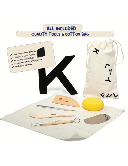 Kit de Cerámica KLAYFUL 3kg Arcilla Secada al Aire con Herramientas