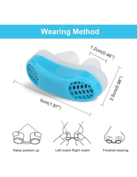 Dispositivo Antisnoring FOJOC Azul Mediano - Clip Nasal Suave