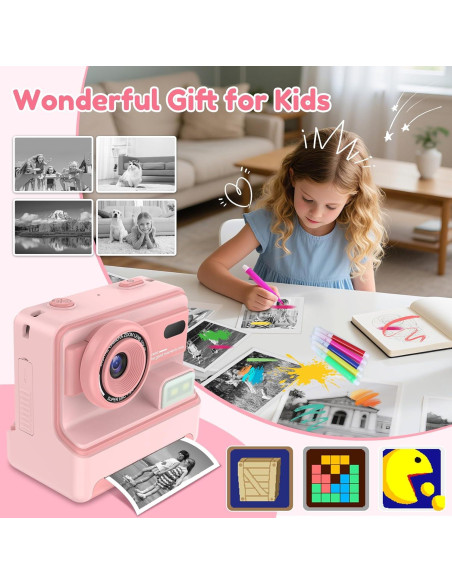 Cámara Instantánea VSTKEN D101 Rosa 1080P 2.4" para Niños