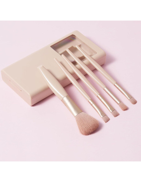 Juego de Brochas de Maquillaje Brusherina con Espejo Plegable