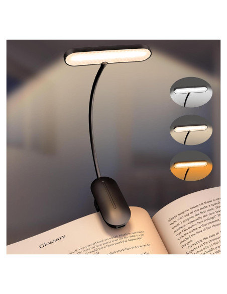 Luz de Lectura Micietie con Clip LED Recargable 80 Horas