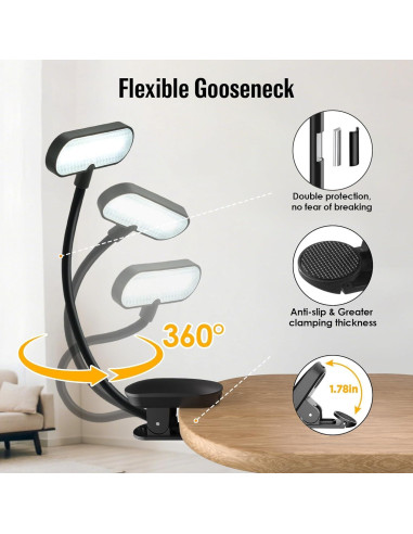 Luz de Lectura Micietie con Clip LED Recargable 80 Horas