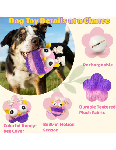 Juguete Interactivo para Perros GUKCO Abeja Recargable 3 Modos