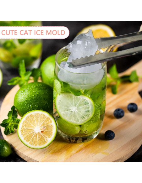 Bandeja de Hielo Grande Cuayaes en Forma de Gato Rosa