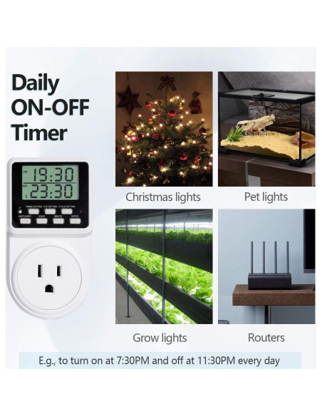 Temporizador Digital Programable Techbee 24h 15A 1 Paquete