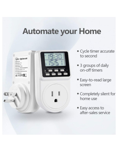 Temporizador Digital Programable Techbee 24h 15A 1 Paquete