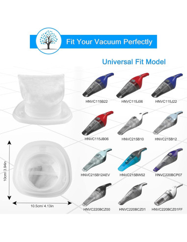 Filtros HNVCF10 Rstartree para Aspiradora Black and Decker - Paquete de 8
