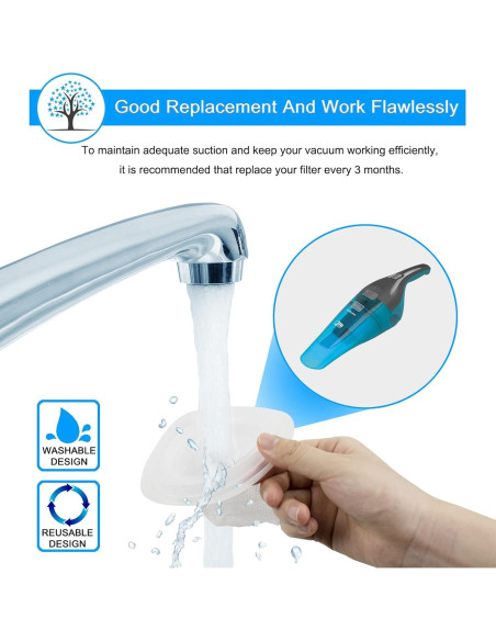 Filtros HNVCF10 Rstartree para Aspiradora Black and Decker - Paquete de 8