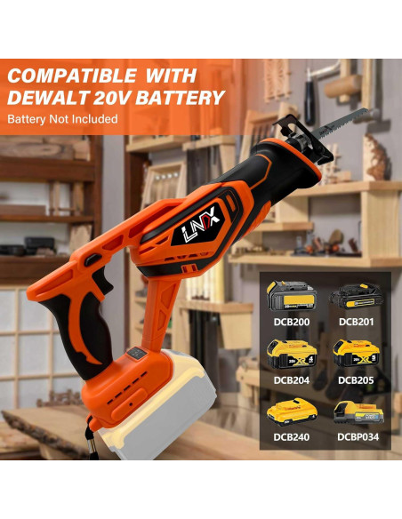 Sierra Recíproca Inalámbrica DEWALT 20V MAX, 4 Cuchillas