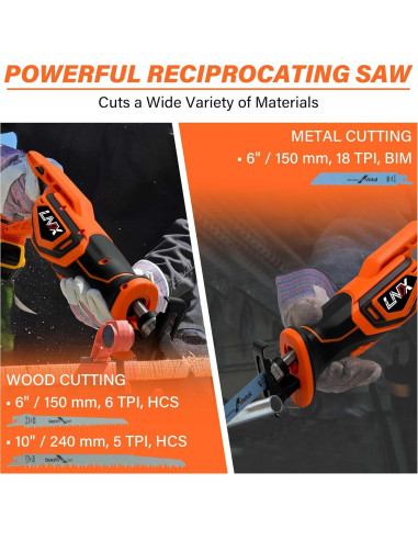 Sierra Recíproca Inalámbrica DEWALT 20V MAX, 4 Cuchillas