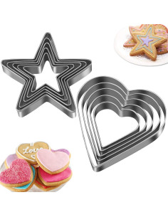 Juego de 10 Cortadores de Galletas Xueerde Acero Inoxidable 2