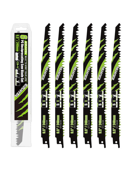 Juego de 6 hojas de sierra recíproca EZUVITA 24.13 cm para poda