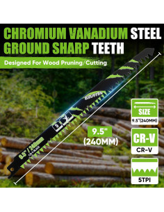 Juego de 6 hojas de sierra recíproca EZUVITA 24.13 cm para poda 2