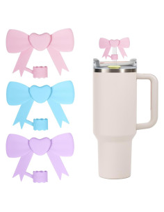 Tapa de Pajita Corazón Mao'er 3 Piezas para Vasos Stanley 30/40 Oz