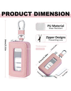Funda de Llave de Auto vvag de Cuero Rosa, Universal y Premium 2