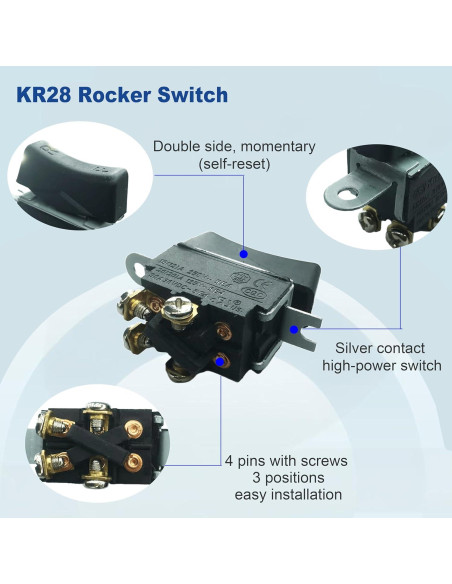 Interruptor Eléctrico LONYE KR28 para Taladro 4 Pines 3 Posiciones