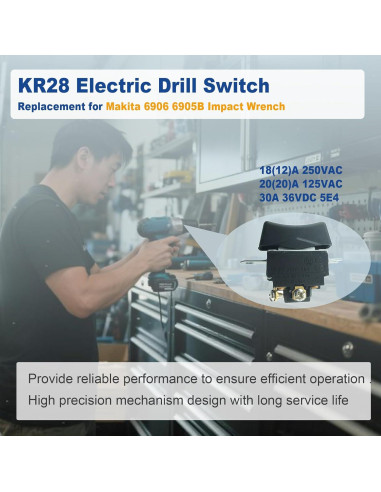 Interruptor Eléctrico LONYE KR28 para Taladro 4 Pines 3 Posiciones