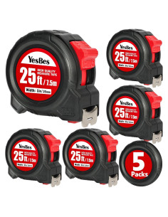 Cinta Métrica Retráctil 25 pies YesBes - Paquete de 5