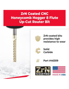 Cortador Espiral CNC Amana Tool 46309 Carburo 12mm x 76mm 2