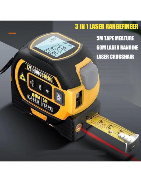 Cinta Métrica Láser Digital 5m y Marcador Cruzado 60m DIGCREAT