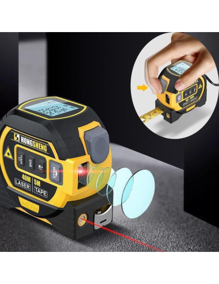 Cinta Métrica Láser Digital 5m y Marcador Cruzado 60m DIGCREAT
