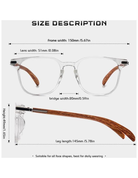 Gafas de Luz Azul PRIVOZA para Mujer - Lentes Claras UV400