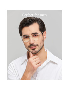 Gafas ANRRI Bloqueo Luz Azul Redondas Transparentes Unisex 2