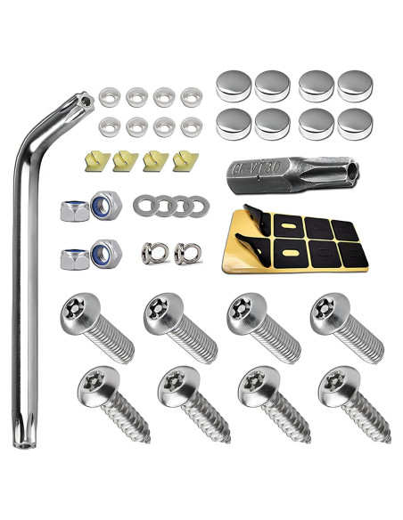Kit de Tornillos Antirrobo para Placas de Matrícula Tesnaao 43 PCS