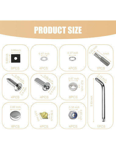 Kit de Tornillos Antirrobo para Placas de Matrícula Tesnaao 43 PCS