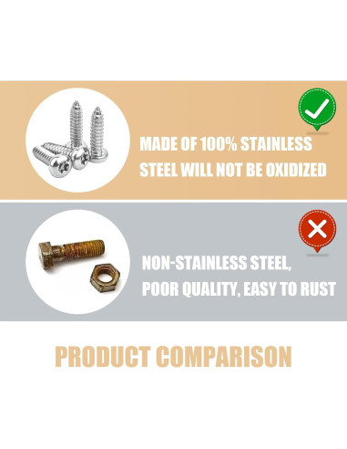 Kit de Tornillos Antirrobo para Placas de Matrícula Tesnaao 43 PCS