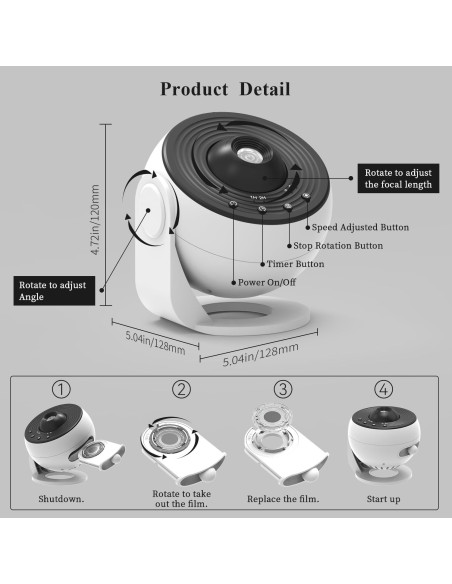 Proyector Planetario Luz Nocturna Bolong BL-DQY02 360