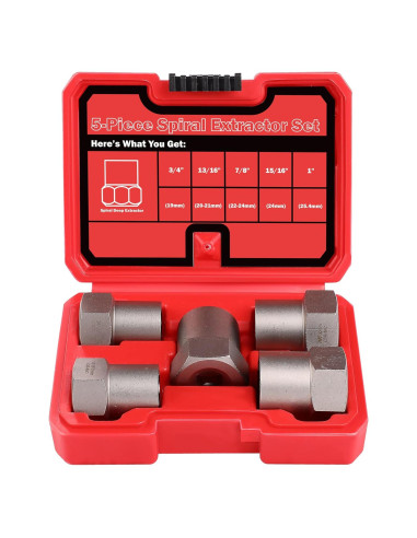 Juego de Extractores de Tornillos UYECOVE 5 Piezas 12.7 mm