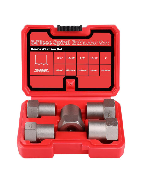 Juego de Extractores de Tornillos UYECOVE 5 Piezas 12.7 mm