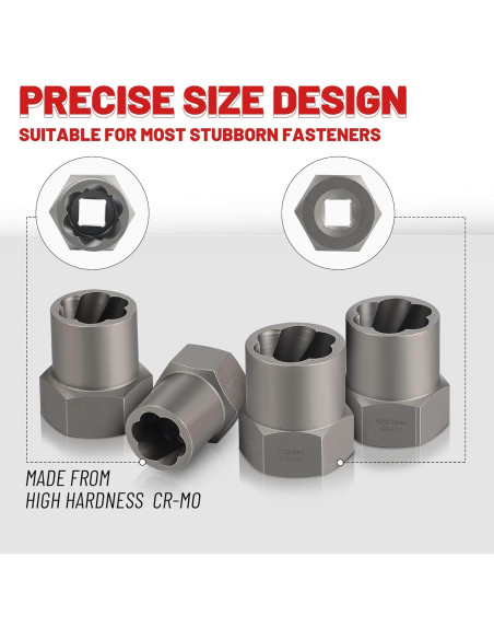 Juego de Extractores de Tornillos UYECOVE 5 Piezas 12.7 mm
