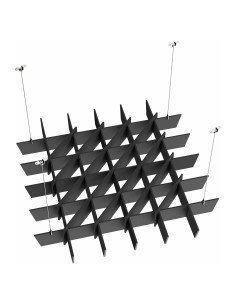 Panel Acústico de Techo VIVO 114.6x114.6cm Negro PP-CW02B