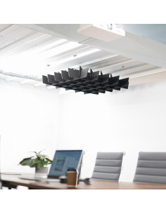 Panel Acústico de Techo VIVO 114.6x114.6cm Negro PP-CW02B 2