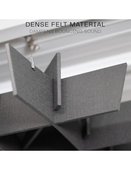 Panel Acústico de Techo VIVO 114.6x114.6cm Negro PP-CW02B