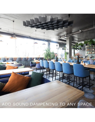 Panel Acústico de Techo VIVO 114.6x114.6cm Negro PP-CW02B