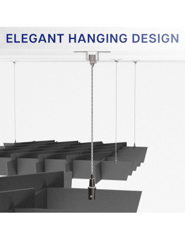 Panel Acústico de Techo VIVO 114.6x114.6cm Negro PP-CW02B