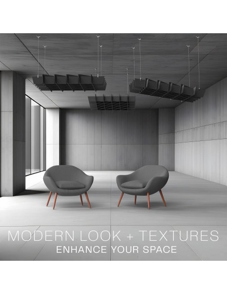 Panel Acústico de Techo VIVO 114.6x114.6cm Negro PP-CW02B