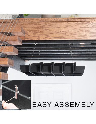 Panel Acústico de Techo VIVO 114.6x114.6cm Negro PP-CW02B